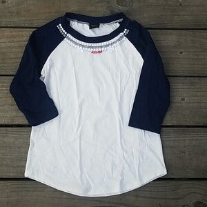 Haani girls rhinestone baseball top